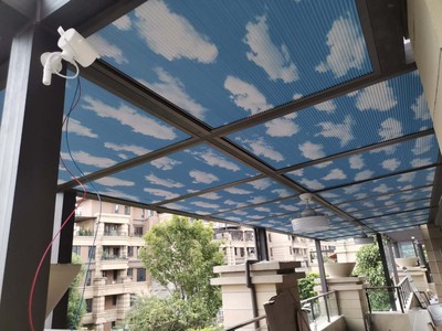 海口阳台遮阳隔热蜂巢帘加工定做_海南布斯遮阳   (图3)