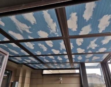 琼海八款阳光房遮阳蜂巢帘上门定制加工案例效果照片—海南布斯遮阳(图6)