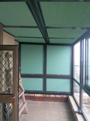 琼海八款阳光房遮阳蜂巢帘上门定制加工案例效果照片—海南布斯遮阳(图4)