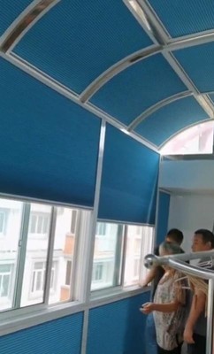 琼海八款阳光房遮阳蜂巢帘上门定制加工案例效果照片—海南布斯遮阳(图25)