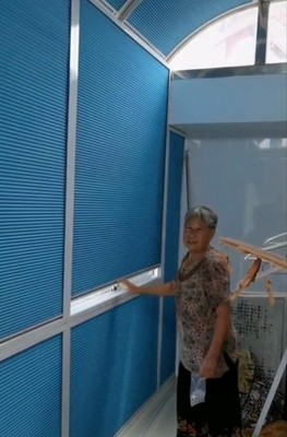 琼海八款阳光房遮阳蜂巢帘上门定制加工案例效果照片—海南布斯遮阳(图24)